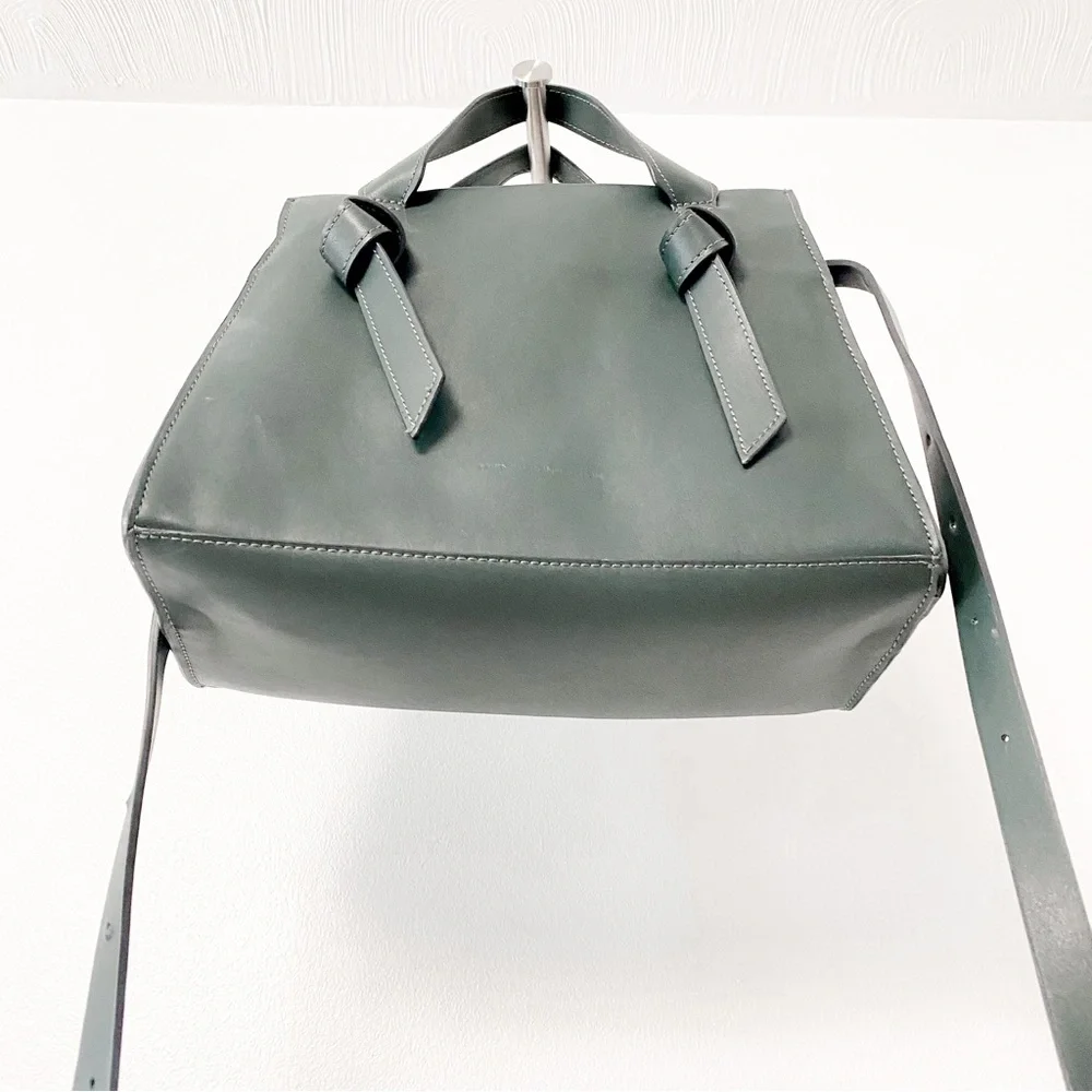 French Connection Preppy Casual  Chic Aria Knot Detail Tote Hand Bag‎ Green
